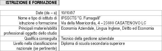 Sezione 3 - Istruzione e formazione